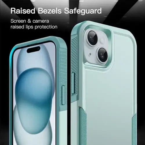 JETech Case for iPhone 15 6.1-Inch, Heavy Duty Dual-Layer Rugged Protection, Shockproof Protective Tough Phone Cover with Matte Back (Mint Green) - 5