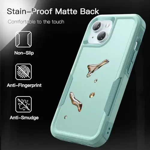 JETech Case for iPhone 15 6.1-Inch, Heavy Duty Dual-Layer Rugged Protection, Shockproof Protective Tough Phone Cover with Matte Back (Mint Green) - 6