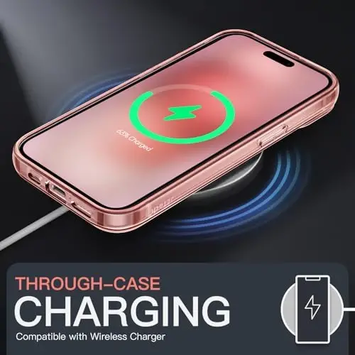 JETech Case for iPhone 15 6.1-Inch, Non-Yellowing Shockproof Phone Bumper Cover, Anti-Scratch Clear Back (Rose Gold) - 6