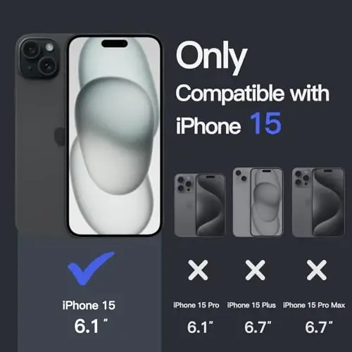 JETech Case for iPhone 15 6.1-Inch, Non-Yellowing Shockproof Phone Bumper Cover, Anti-Scratch Clear Back (Black) - 2