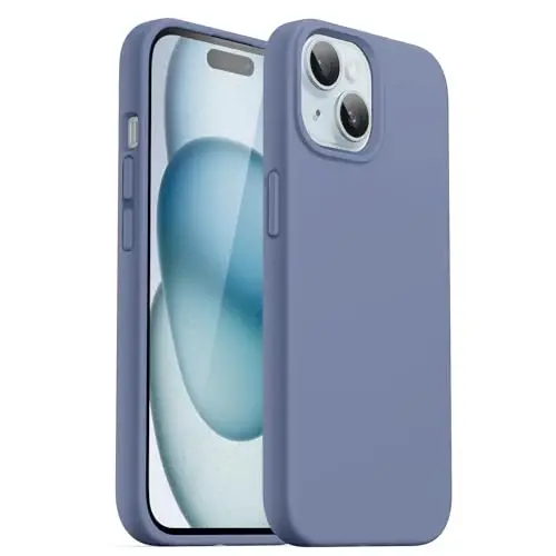 JETech Silicone Case for iPhone 15 6.1-Inch, Silky-Soft Touch Full-Body Protective Phone Case, Shockproof Cover (Winter Blue) - 1