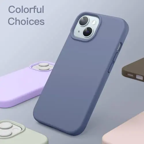 JETech Silicone Case for iPhone 15 6.1-Inch, Silky-Soft Touch Full-Body Protective Phone Case, Shockproof Cover (Winter Blue) - 6