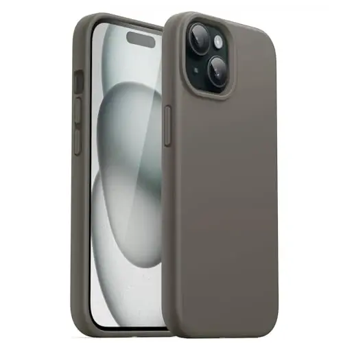 JETech Silicone Case for iPhone 15 6.1-Inch, Silky-Soft Touch Full-Body Protective Phone Case, Shockproof Cover (Clay) - 1