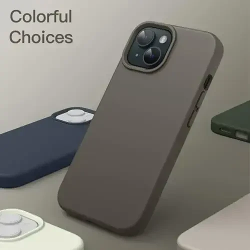 JETech Silicone Case for iPhone 15 6.1-Inch, Silky-Soft Touch Full-Body Protective Phone Case, Shockproof Cover (Clay) - 6