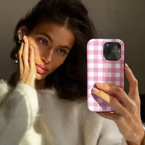 BURGA Phone Case for iPhone 15 - Cute, Trendy, Aesthetic, Pattern Phone Cover, Hard Shell Protection - fits Apple iPhone 15 Case for Women and Men - 5