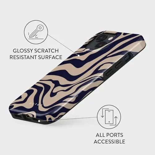 BURGA Phone Case for iPhone 15 - Cute, Trendy, Aesthetic, Pattern Phone Cover, Hard Shell Protection - fits Apple iPhone 15 Case for Women and Men - 3