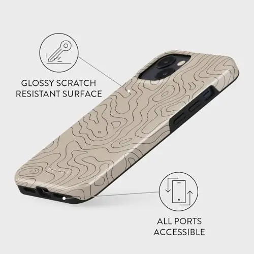 BURGA Phone Case for iPhone 15 - Cute, Trendy, Aesthetic, Pattern Phone Cover, Hard Shell Protection - fits Apple iPhone 15 Case for Women and Men - 3