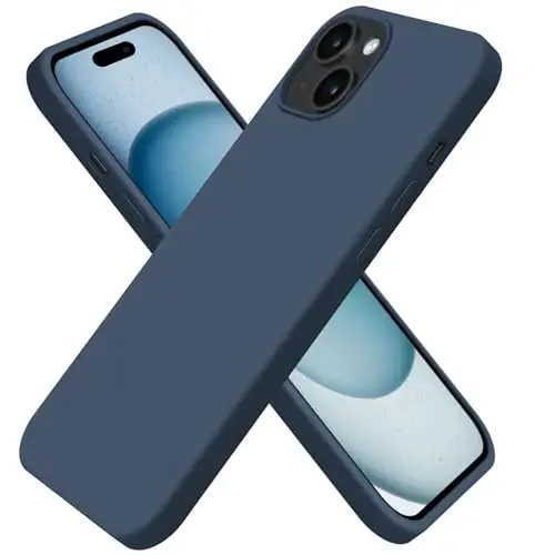 BUYDOT for iPhone 15 Case Liquid Silicone Slim Shockproof Protective Cover 6.1 Inch Anti-Scratch Drop Protection,Deep Navy 