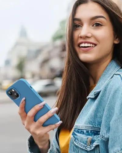 BUYDOT for iPhone 15 Case Liquid Silicone Slim Shockproof Protective Cover 6.1 Inch Anti-Scratch Drop Protection,Cornflower - 7