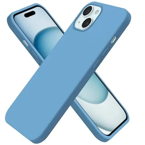 BUYDOT for iPhone 15 Case Liquid Silicone Slim Shockproof Protective Cover 6.1 Inch Anti-Scratch Drop Protection,Cornflower 