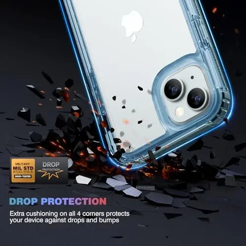 Diaclara Designed for iPhone 15 Case, Full Body Rugged Case with Built-in Touch Sensitive Anti-Scratch Screen Protector, with Camera Lens Protector for iPhone 15 6.1