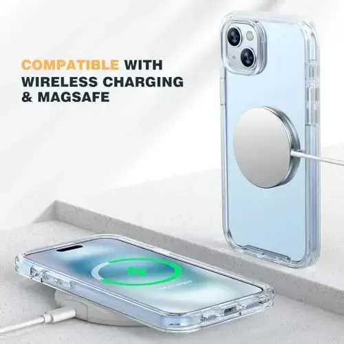 Diaclara Designed for iPhone 15 Case, Full Body Rugged Case with Built-in Touch Sensitive Anti-Scratch Screen Protector, with Camera Lens Protector for iPhone 15 6.1