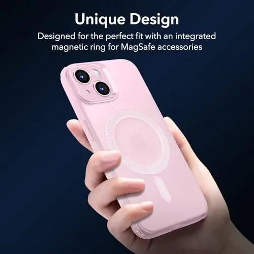 ESR for iPhone 15 Case, Compatible with MagSafe, Military-Grade Protection, Resists Yellowing and Scratches, Magnetic Phone Case for iPhone 15, Zero Series, Frosted Pink | Compatible with MagSafe, Slim, Military-Grade Drop Protection, Resists Scratch - 4