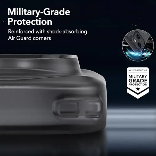 ESR for iPhone 15 Case, Compatible with MagSafe, Military-Grade Protection, Resists Yellowing and Scratches, Magnetic Phone Case for iPhone 15, Zero Series, Frosted Black | Compatible with MagSafe, Slim, Military-Grade Drop Protection, Resists Scratc - 6