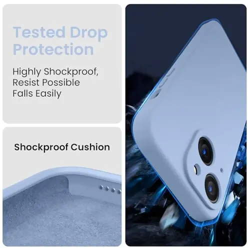 FireNova Designed for iPhone 15 Case, Silicone Upgraded [Camera Protection] Phone Case, Soft Anti-Scratch Microfiber Lining Inside, 6.1 inch, Light Blue - 4