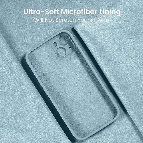 FireNova Designed for iPhone 15 Case, Silicone Upgraded [Camera Protection] Phone Case, Soft Anti-Scratch Microfiber Lining Inside, 6.1 inch, Sky Blue - 5