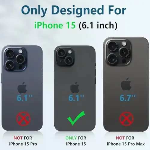 FNTCASE for iPhone 15 Protective Phone-Case: for iPhone 16e/iPhone 14 Military Grade Dropproof Cell Phone Cover with Kickstand & Slide | Heavy Duty Rugged Phonecase Bumper Textured(Rose Pink) - 2