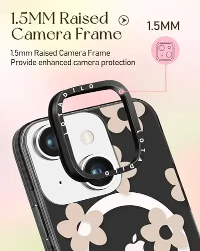 Lotadilo for iPhone 15 Case for Women - Girls Kawaii Design Compatible with Magsafe Magnetic Ring Holder Stand Flowers Phone Covers Aesthetic Girly TPU Funda for 15 - 3