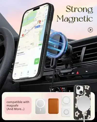 Lotadilo for iPhone 15 Case for Women - Girls Kawaii Design Compatible with Magsafe Magnetic Ring Holder Stand Flowers Phone Covers Aesthetic Girly TPU Funda for 15 - 5