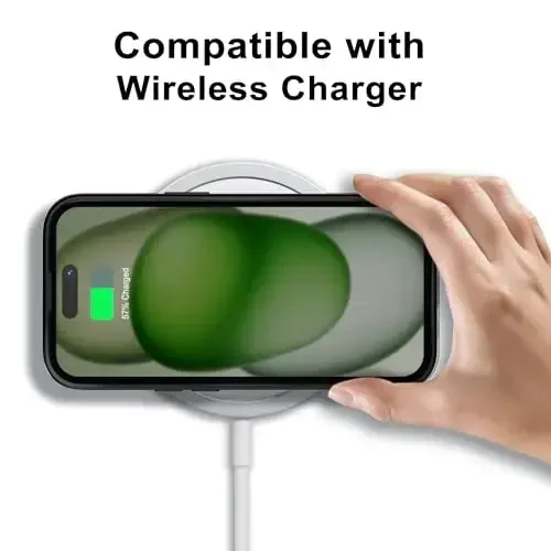 LoeoeL for iPhone 15 Case Clear, Transparent Hybrid 15 Phone Case [Hard Plastic & Soft Silicone Bumper] Acrylic Non Yellowing Thin Slim Protective Cover for Women, Black - 8