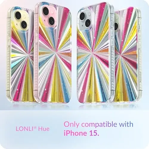 LONLI Hue Case for iPhone 15 - [360° Shock-Absorbent Bumper] - [Cute and Unique Phone Cover for Girls and Women] - Cosmic Portal - 2