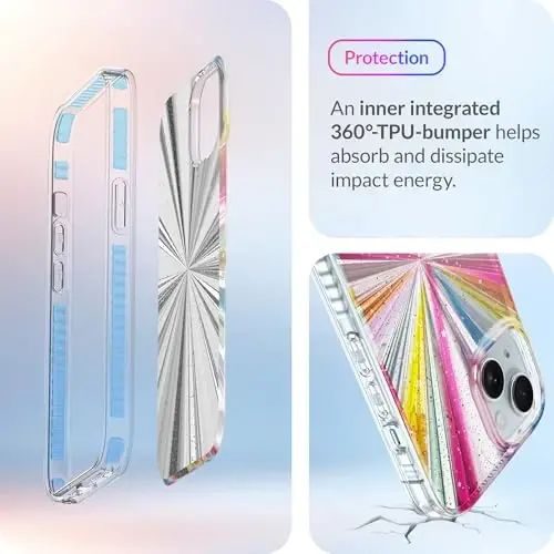 LONLI Hue Case for iPhone 15 - [360° Shock-Absorbent Bumper] - [Cute and Unique Phone Cover for Girls and Women] - Cosmic Portal - 4