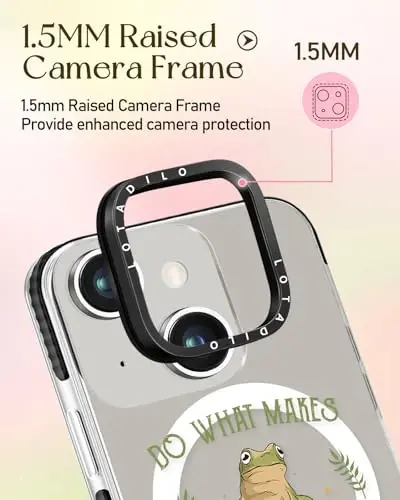 Lotadilo for iPhone 15 Case for Women - Girls Kawaii Design Compatible with Magsafe Magnetic Ring Holder Stand Mushroom Frog Phone Covers Aesthetic Girly TPU Funda for 15 - 3