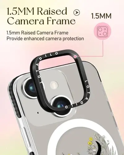 iPhone 15 için Lotadilo Kadın Kılıfı - Kız Çocukları Kawaii Tasarımı Magsafe Manyetik Yüzük Tutucu Standı ile Uyumlu Kedi Çiçek Telefon Kılıfları Estetik Kız TPU Funda 15 - 3