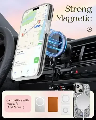 Lotadilo for iPhone 15 Case for Women - Girls Kawaii Design Compatible with Magsafe Magnetic Ring Holder Stand Line Flower Phone Covers Aesthetic Girly TPU Funda for 15 - 5