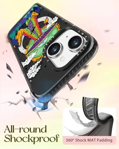 Lotadilo for iPhone 15 Case for Women - Girls Kawaii Design Compatible with Magsafe Magnetic Ring Holder Stand UFO Alien Phone Covers Aesthetic Girly TPU Funda for 15 - 6