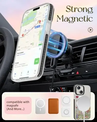 Lotadilo for iPhone 15 Case for Women - Girls Kawaii Design Compatible with Magsafe Magnetic Ring Holder Stand Flowers Plants Phone Covers Aesthetic Girly TPU Funda for 15 - 9