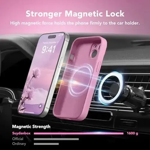 SuydanBox Magnetic for iPhone 15 Case, Compatible with MagSafe, [Screen Protector + Full Camera Protection], Silicone Shockproof Anti-Scratch Protective Phone Case for iPhone 15 6.1