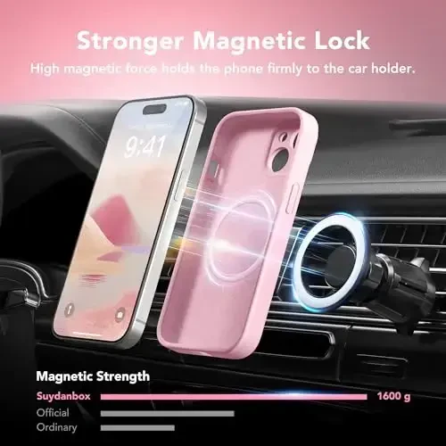 SuydanBox Magnetic for iPhone 15 Case, Compatible with MagSafe, [Screen Protector + Full Camera Protection], Silicone Shockproof Anti-Scratch Protective Phone Case for iPhone 15 6.1