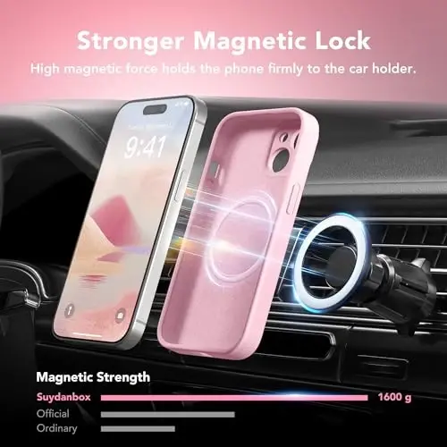 SuydanBox Magnetic for iPhone 15 Case, Compatible with MagSafe, [Screen Protector + Full Camera Protection], Silicone Shockproof Anti-Scratch Protective Phone Case for iPhone 15 6.1