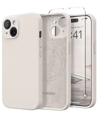 SuydanBox Magnetic for iPhone 15 Case, Compatible with MagSafe, [Screen Protector + Full Camera Protection], Silicone Shockproof Anti-Scratch Protective Phone Case for iPhone 15 6.1