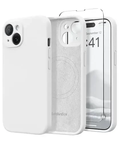 SuydanBox Magnetic for iPhone 15 Case, Compatible with MagSafe, [Screen Protector + Full Camera Protection], Silicone Shockproof Anti-Scratch Protective Phone Case for iPhone 15 6.1