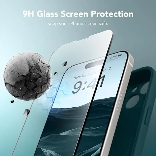 SuydanBox Magnetic for iPhone 15 Case, Compatible with MagSafe, [Screen Protector + Full Camera Protection], Silicone Shockproof Anti-Scratch Protective Phone Case for iPhone 15 6.1