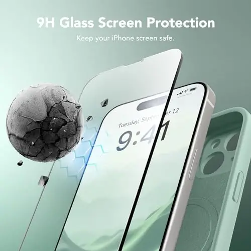 SuydanBox Magnetic for iPhone 15 Case, Compatible with MagSafe, [Screen Protector + Full Camera Protection], Silicone Shockproof Anti-Scratch Protective Phone Case for iPhone 15 6.1