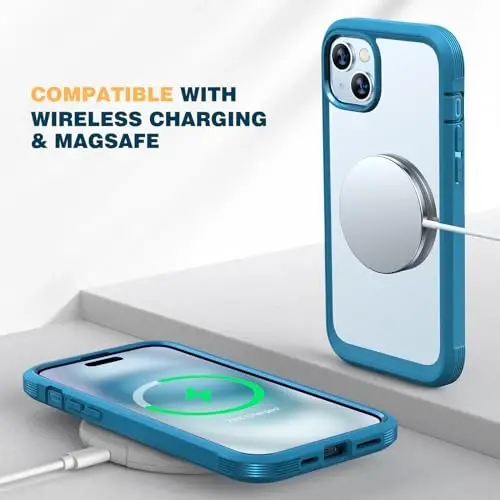 Diaclara Designed for iPhone 15 Case, Full Body Rugged Case with Built-in Touch Sensitive Anti-Scratch Screen Protector, with Camera Lens Protector for iPhone 15 6.1