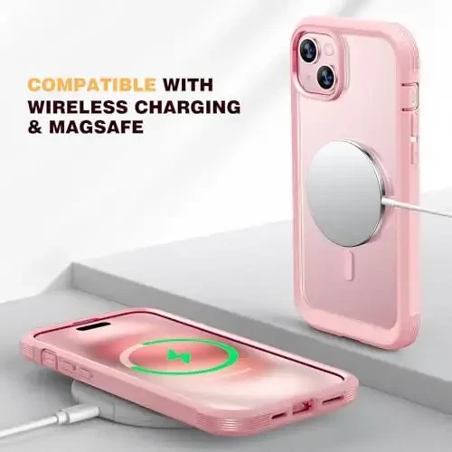 Diaclara Magnetic Designed for iPhone 15 Case, Compatible with MagSafe Built-in Touch Sensitive Anti-Scratch Screen Protector, with Camera Lens Protector for iPhone 15 6.1