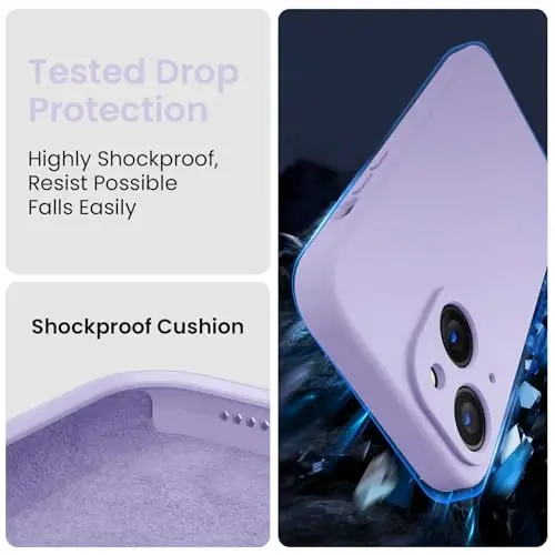 FireNova Designed for iPhone 15 Case, Silicone Upgraded [Camera Protection] Phone Case, Soft Anti-Scratch Microfiber Lining Inside, 6.1 inch, Clove Purple - 4