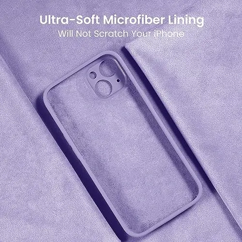 FireNova Designed for iPhone 15 Case, Silicone Upgraded [Camera Protection] Phone Case, Soft Anti-Scratch Microfiber Lining Inside, 6.1 inch, Clove Purple - 5