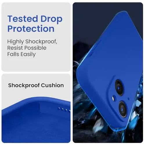 FireNova Designed for iPhone 15 Case, Silicone Upgraded [Camera Protection] Phone Case with [2 Screen Protectors], Soft Anti-Scratch Microfiber Lining Inside, 6.1 inch, Klein Blue - 4