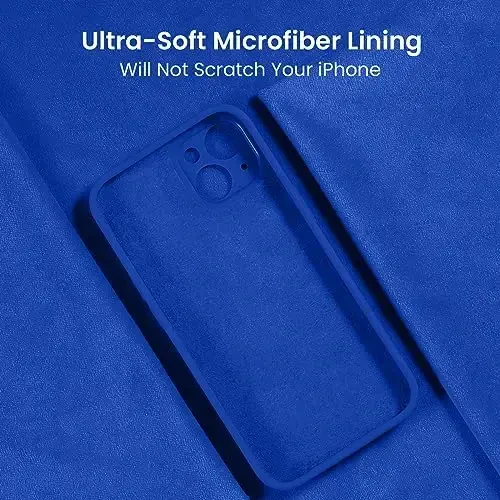 FireNova Designed for iPhone 15 Case, Silicone Upgraded [Camera Protection] Phone Case with [2 Screen Protectors], Soft Anti-Scratch Microfiber Lining Inside, 6.1 inch, Klein Blue - 5
