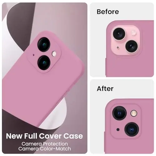 FireNova Designed for iPhone 15 Case, Silicone Upgraded [Camera Protection] Phone Case, Soft Anti-Scratch Microfiber Lining Inside, 6.1 inch, Lilac Purple - 3