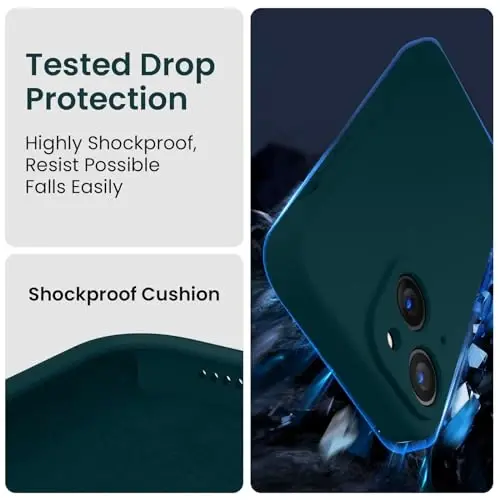 FireNova Designed for iPhone 15 Case, Silicone Upgraded [Camera Protection] Phone Case with [2 Screen Protectors], Soft Anti-Scratch Microfiber Lining Inside, 6.1 inch, Teal - 4