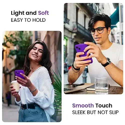 FireNova Designed for iPhone 15 Case, Silicone Upgraded [Camera Protection] Phone Case with [2 Screen Protectors], Soft Anti-Scratch Microfiber Lining Inside, 6.1 inch, Neon Purple - FIRENOVA (1)