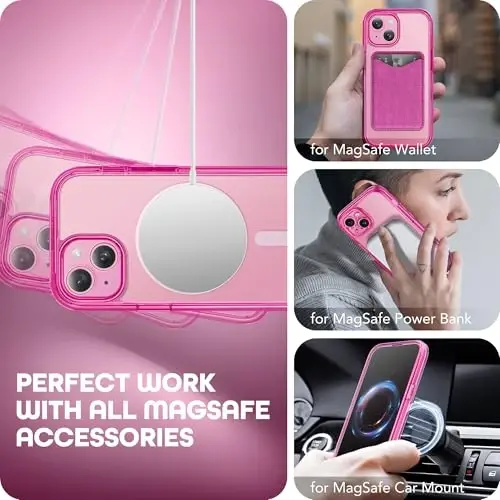 TIESZEN for iPhone 15 Case, Compatible with MagSafe, Built-in Privacy Screen Protector and Camera Protection, Anti Spy Full Body Dustproof Shockproof Hard Phone Case 6.1