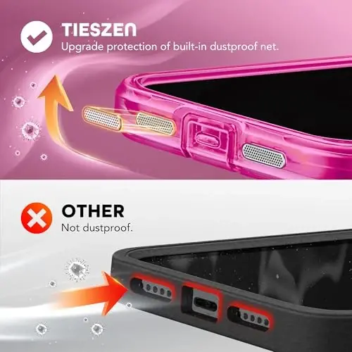 TIESZEN for iPhone 15 Case, Compatible with MagSafe, Built-in Privacy Screen Protector and Camera Protection, Anti Spy Full Body Dustproof Shockproof Hard Phone Case 6.1