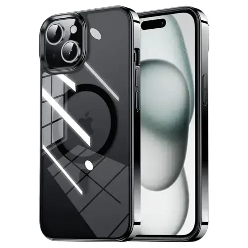 Tigowos for iPhone 15 Magnetic case Fits MagSafe 10FT Drop Resistant Anti-Yellowing Heavy Duty Shockproof Back Cover Fits iPhone 15 Phone Cases 6.1